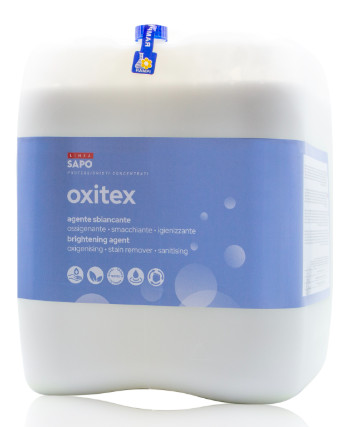 Рідкий миючий засіб для відбілювання та видалення плям з дезінфікуючим ефектом RAMPI SAPO OXITEX 25 літрів